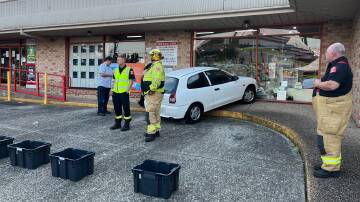 A Mitsubishi Mirage hatchback slammed into a Corrimal chemist on Tuesday, April 16, 2024. Picture supplied