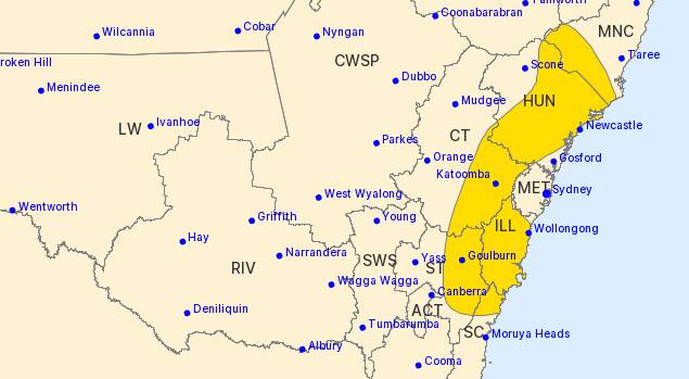 WARNING: A severe weather warning has been issued for damaging winds. Image: BUREAU OF METEOROLOGY