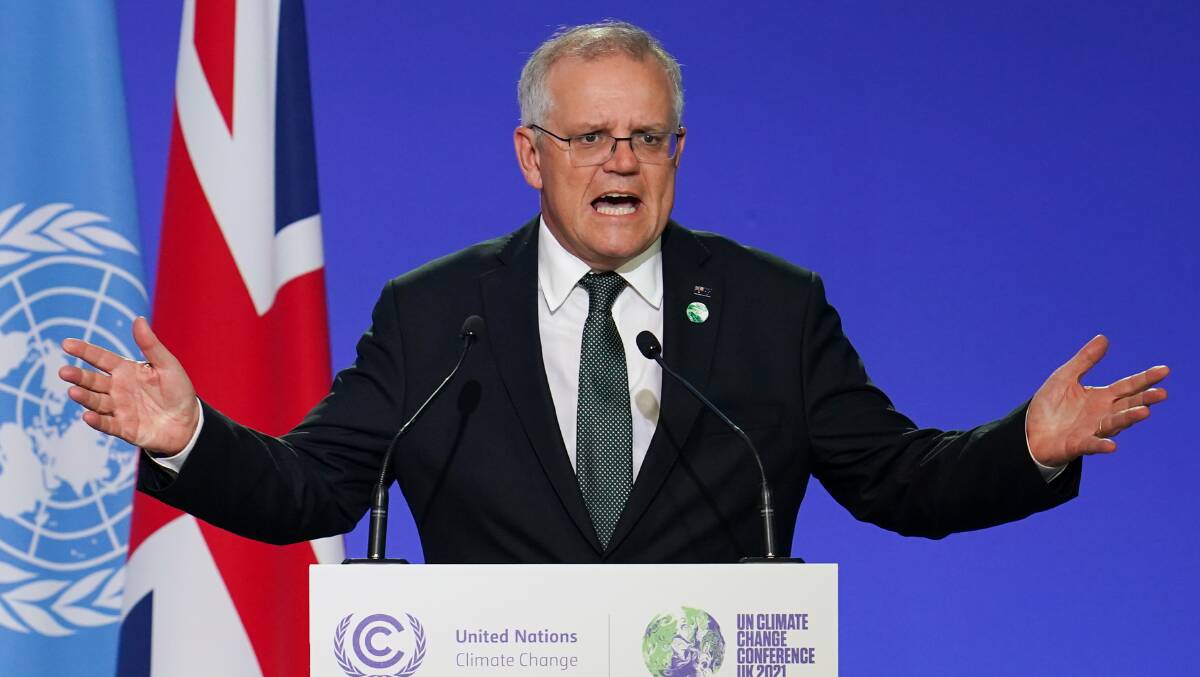 Prime Minister Scott Morrison sold the "Australia Way" to tackle climate change at the Glasgow climate summit. Picture: Getty Images 