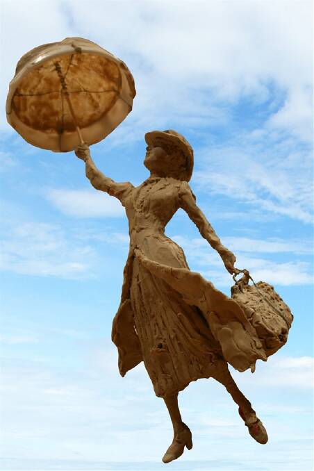 BLOWIN ON THE WIND: Mary Poppins will fly into Bowral next year as the preferred statue design by Tanya Bartlett has been announced for the erection of the lifelike statue set for Glebe Park.