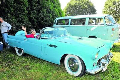 "Thunderbirds are Go" well at least Margaret Curry in her 1956 Ford Thunderbird is set to go.Photo by Roy Truscott