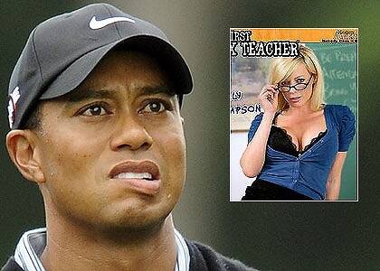Alleged affair ... Tiger Woods is accused of cheating on his wife with porn star Holly Sampson, pictured here on the front cover of one of her DVDs