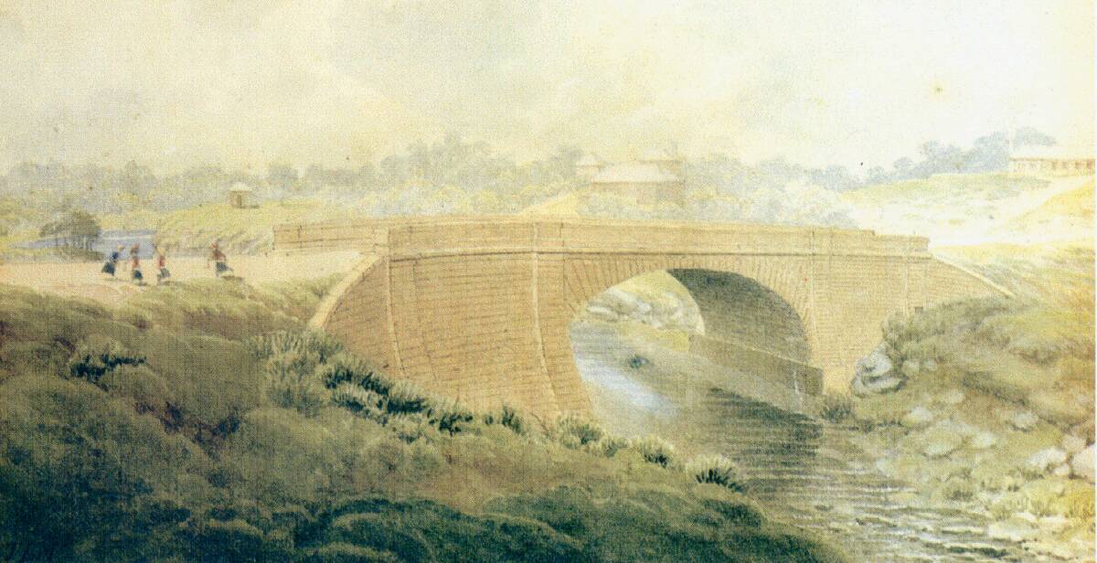 LENNOX BRIDGE: Sketch by Surveyor-General Mitchell of the 1836 Berrima bridge designed by colonial architect David Lennox.