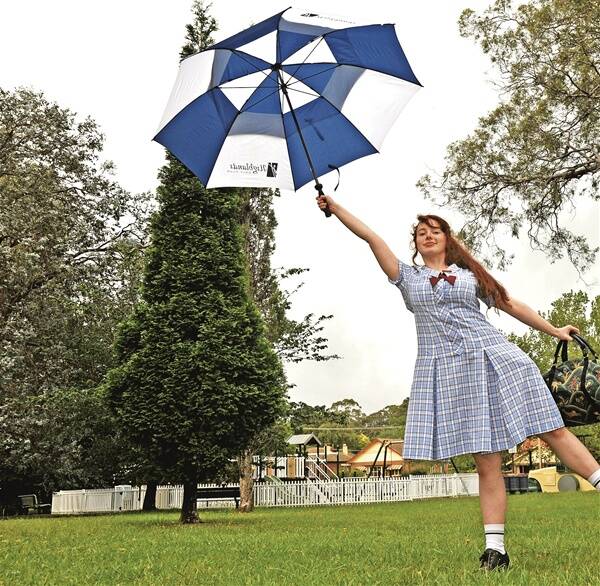 SUPERCALAFRAGALISTICEXPIALADOSHUS: Melissa McShane emulates the Mary Poppins Statue that Council has approved for Glebe Park. Photo by Roy Truscott