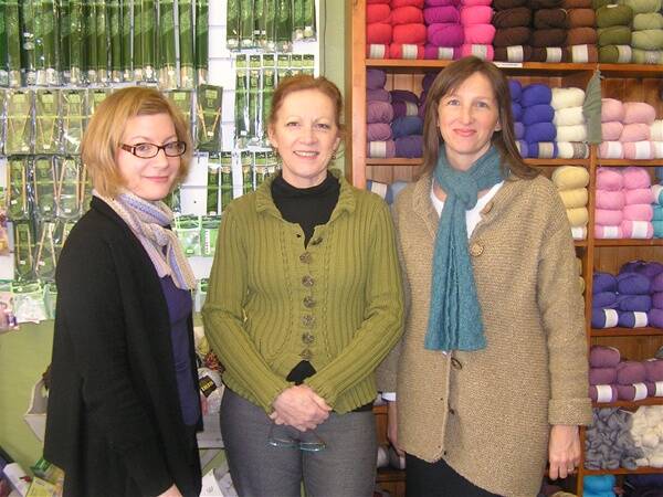 HELPFUL: The Wool Addiction team, from left Pia Lambert, Jill Dawson and Emma Palmer are on hand to offer knitting advice.