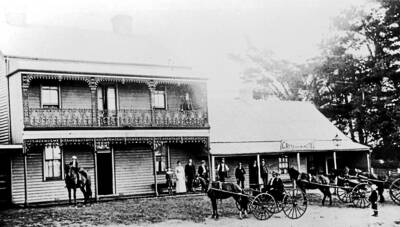The Criterion Hotel, Robertson's first hotel, opened in about 1885.