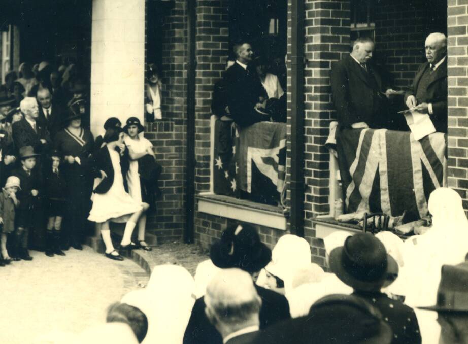 ON DUTY: Mark Morton opens new building at Bowral and District Hospital in 1935.
