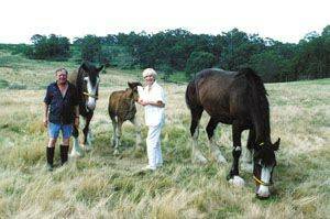 Graham Kennedy with Noeline Brown at Kennedy’s property in Canyonleigh during the mid-1990s.