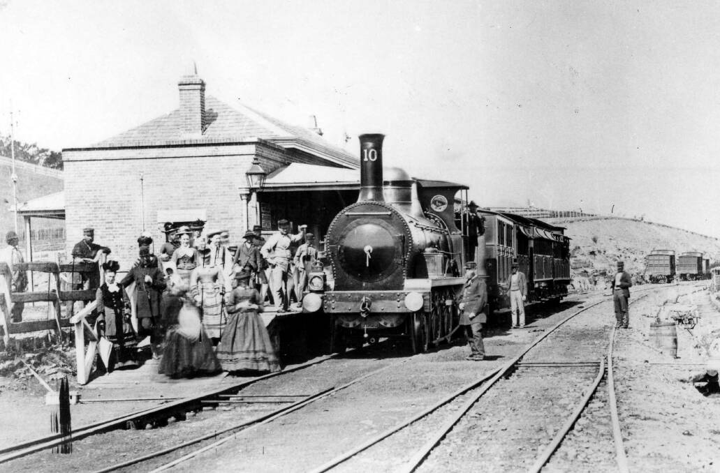ON TRACK: Loco No.10 (the only one of its kind) stands with train at Picton station about 1870.