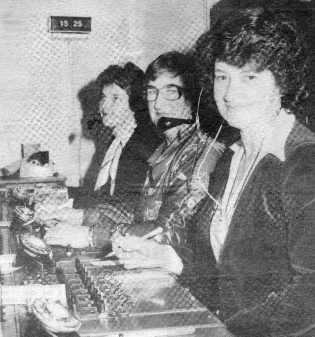 SWITCH GIRLS: At the Bowral exchange in 1983 are Loni Curren, Edna Casey and Pat Smith 
Photos: SH News, BDH&FHS