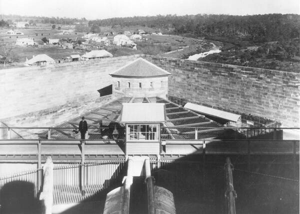 CAT-WALK: The 1860s interior of Berrima Gaol may still be seen in this early 20th century photo.