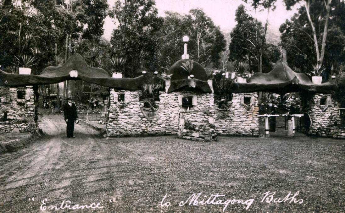 WELCOME: Completed in 1932, the rustic entrance to Mittagong Pool remained in place until 2003.