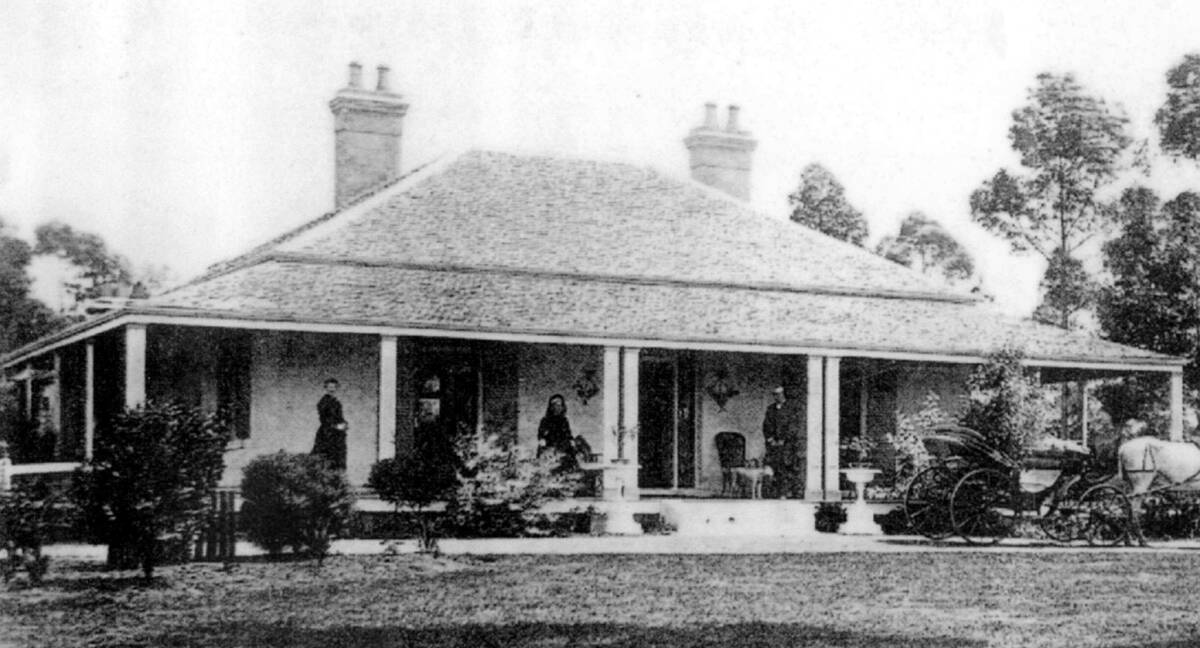 GET AWAY: Whitton (at right on verandah) during a stay at Marchmont guest house in Mittagong, c1895.