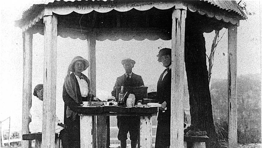 EARLY TOURISTS (left): Taking refreshments at Fitzroy Falls, pre-1900. 	Photos: BDH&FHS